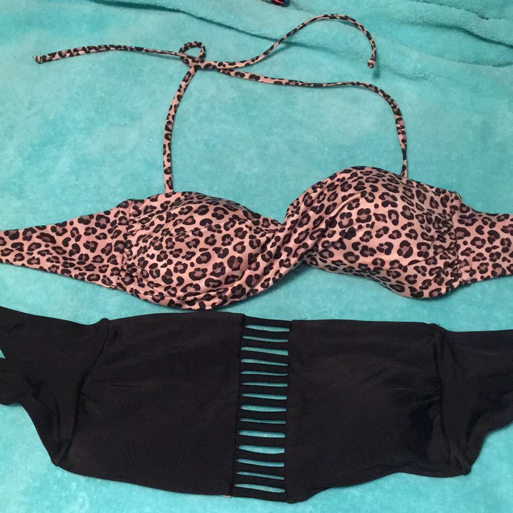 2 new bathing suit tops, Leopard top never warn